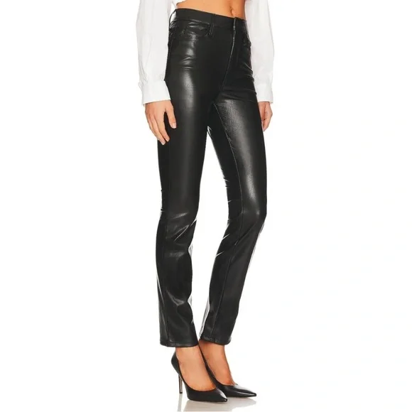 MOTHER Black Straight Leg Jeans